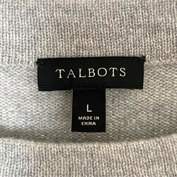 Talbots Gray Shimmer Crew Neck Sweater - Picture 3 of 4